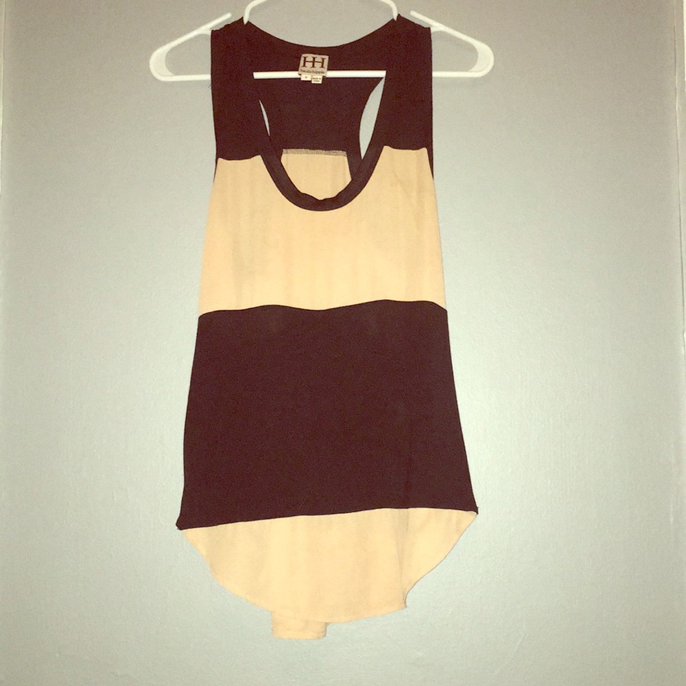 Black and cream striped tank top